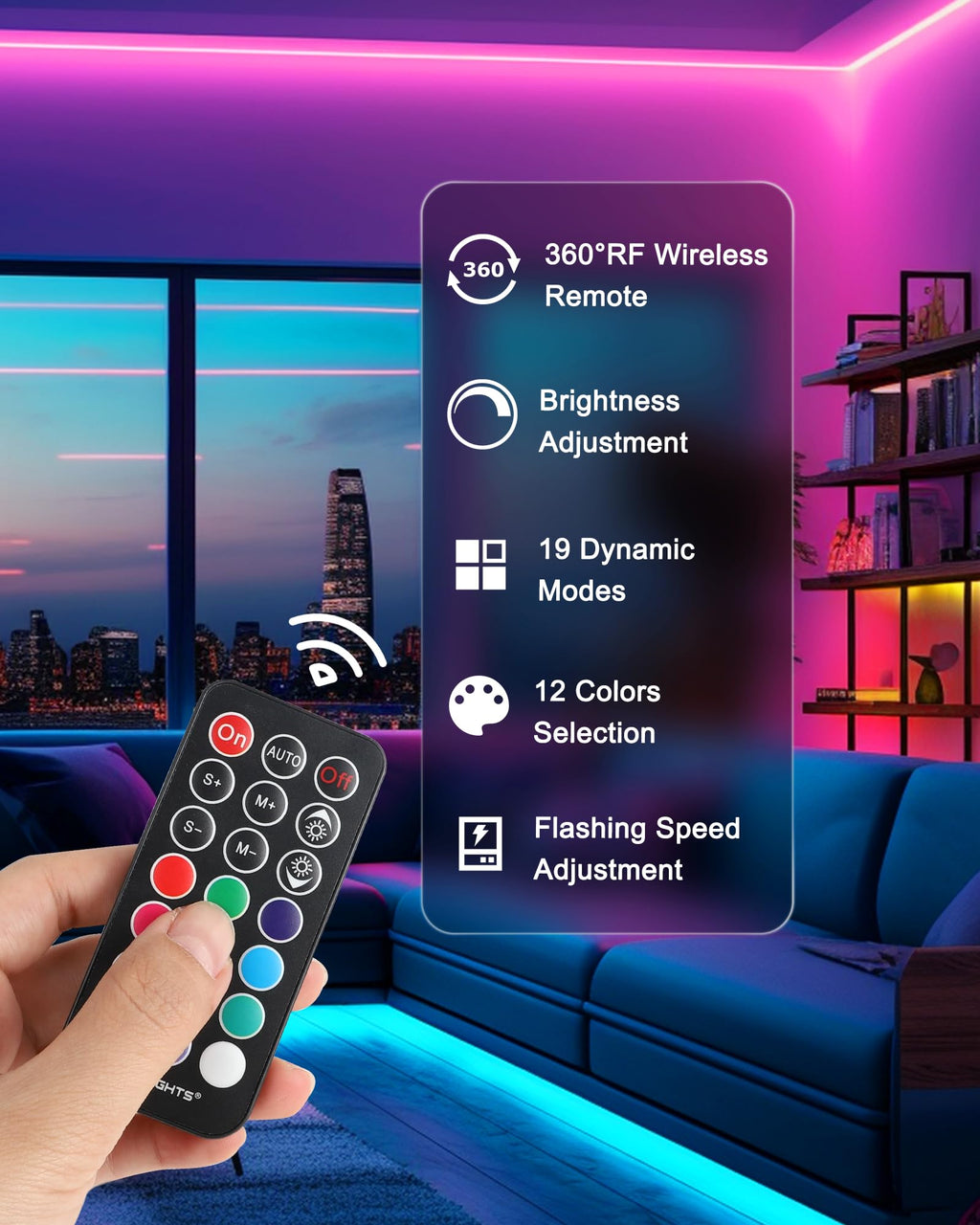 RGB LED Strip Lights 5M with Remote – Color Changing LED Lights for Bedroom, TV & Gaming Setup