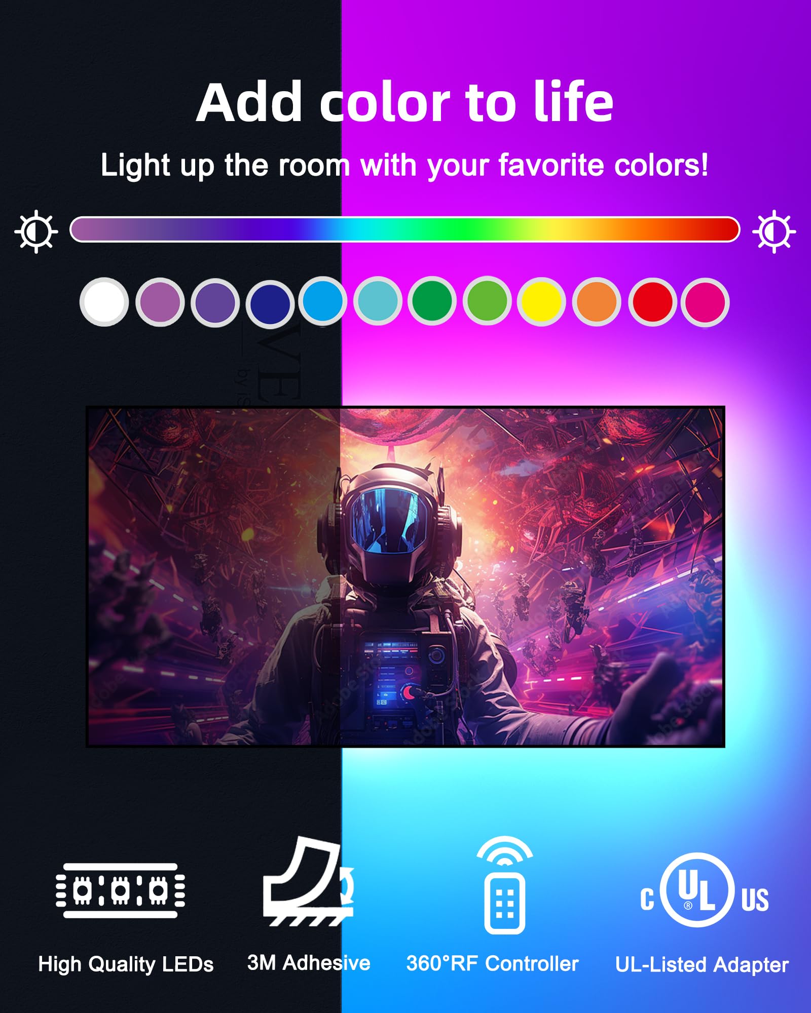RGB LED Strip Lights 5M with Remote – Color Changing LED Lights for Bedroom, TV & Gaming Setup