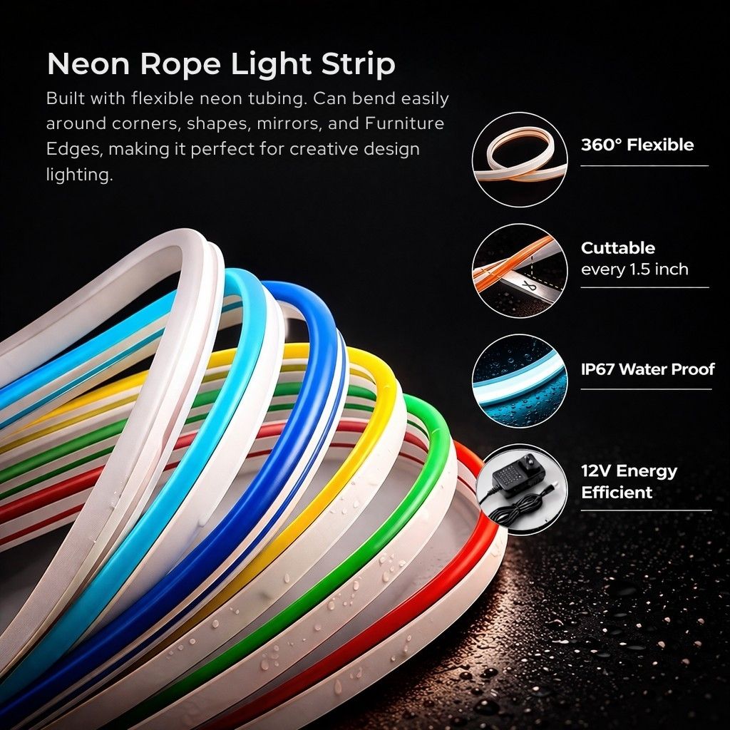 5 meter neon rope light is highly flexible to design anything 