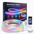 Aesthetic Vibes RGBIC Neon LED strip light, remote control, smartphone app for home, gaming decor.