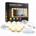 Vanity light LED bulb set for make and selfie mirror.