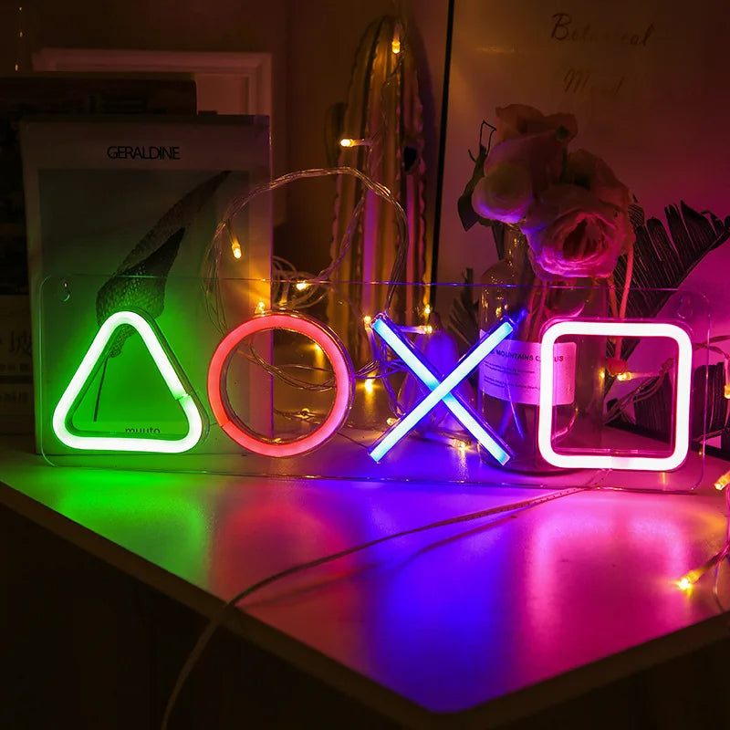Aesthetic PlayStation Control Neon Sign