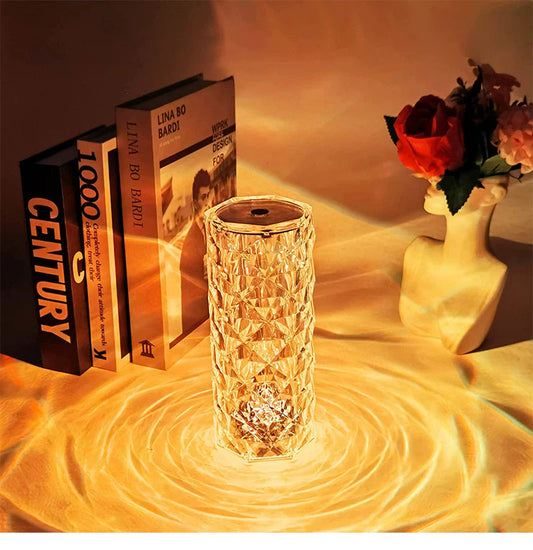 Aesthetic Diamond Rose Crystal Lamp (16 Color Changing with touch Control and Remote)