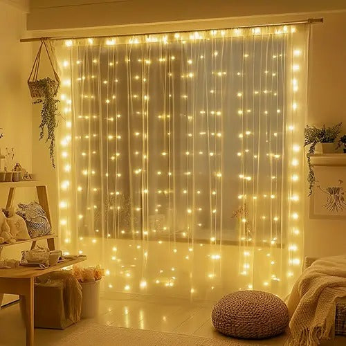 Curtain String Lights | 10×10 Feet | 300 Lights.