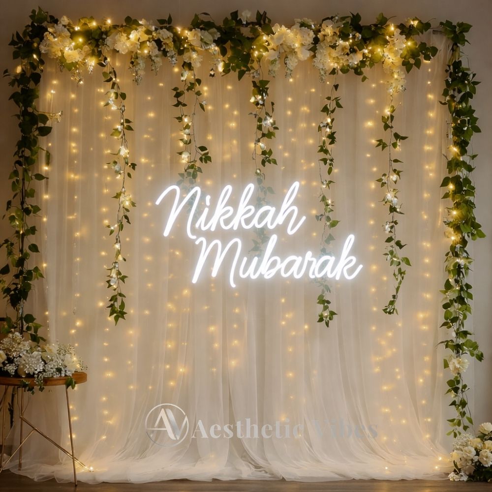 Nikkah Mubarak neon sign LED light for Islamic wedding decor nikkah ceremony pakistan