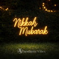 Nikkah Mubarak neon sign LED light for Islamic wedding decor nikkah ceremony backdrop aesthetic lighting