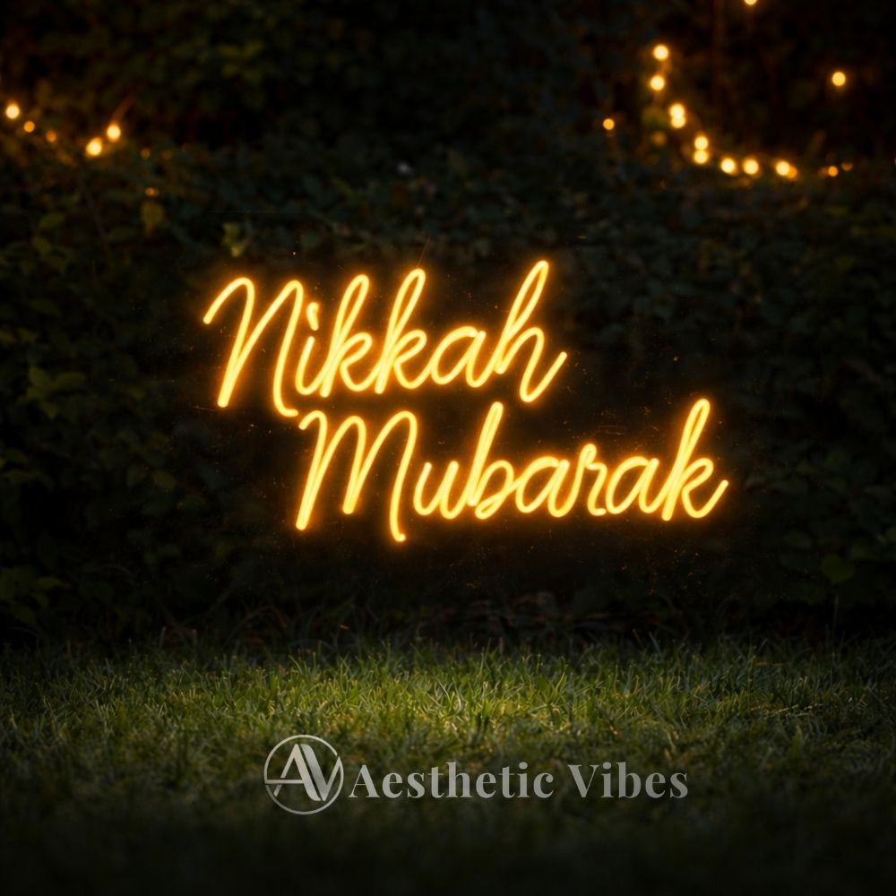 Nikkah Mubarak neon sign LED light for Islamic wedding decor nikkah ceremony backdrop aesthetic lighting